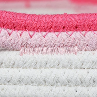 Midlee Pink Toys Cotton Rope Basket- 3 Tone- Nursery Dog Kids Baby Woven Storage Bin Organizer 6 Midlee Pink Toys Cotton Rope Basket- 3 Tone- Nursery Dog Kids Baby Woven Storage Bin Organizer - Image 4