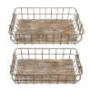 2pc Rectangle Rustic Wood And Metal Basket Set Brown - Stonebriar Collection 1 2pc Rectangle Rustic Wood And Metal Basket Set Brown - Stonebriar Collection -Baxton Studio Store GUEST 00a76902 c224 43b8 91c5 9cca86e52fff