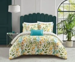 Chic Home Blaire 8 Piece Comforter Set Reversible Hand Painted Floral Print Design Bed In A Bag Bedding Multi-color -Baxton Studio Store GUEST 00a7a818 e2f1 4c3e 97e7 96572483407d