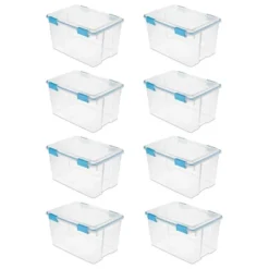 Sterilite 54 Quart Clear Plastic Stackable Storage Container Box Bin With Air Tight Gasket Seal Latching Lid Long Term Organizing Solution 17 Sterilite 54 Quart Clear Plastic Stackable Storage Container Box Bin With Air Tight Gasket Seal Latching Lid Long Term Organizing Solution -Baxton Studio Store GUEST 00a8d29c 55e4 45ba 8804 1e740ace1547