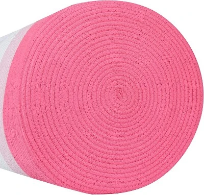 Midlee Pink Toys Cotton Rope Basket- 3 Tone- Nursery Dog Kids Baby Woven Storage Bin Organizer 3 Midlee Pink Toys Cotton Rope Basket- 3 Tone- Nursery Dog Kids Baby Woven Storage Bin Organizer