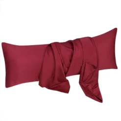 PiccoCasa Body Satin Silky For Hair And Skin Pillowcase Wine Red 20"x48" 2 Pcs -Baxton Studio Store GUEST 016c8380 48a4 4050 939e c5d9a2a17f67
