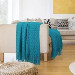 PiccoCasa 100% Acrylic Knit Wave Pattern Soft Tassels Fringe Lightweight Blanket 12 PiccoCasa 100% Acrylic Knit Wave Pattern Soft Tassels Fringe Lightweight Blanket -Baxton Studio Store GUEST 01e32ad1 9210 4819 b433 28b6064563b2