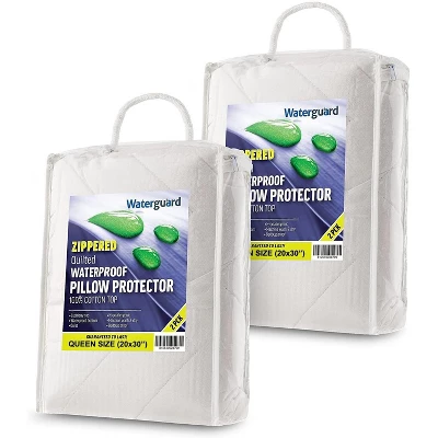 Waterguard Quilted Pillow Protector Cotton White Set Of 4 - Queen 5 Waterguard Quilted Pillow Protector Cotton White Set Of 4 - Queen - Image 3