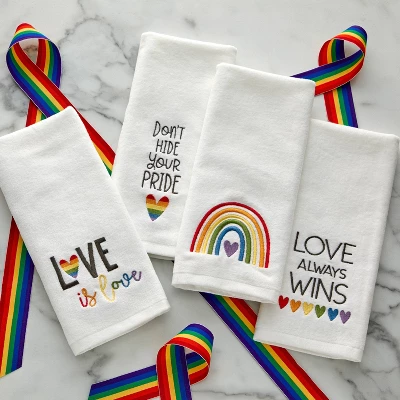 2pk Love Is Love Hand Towel White - SKL Home 6 2pk Love Is Love Hand Towel White - SKL Home - Image 4