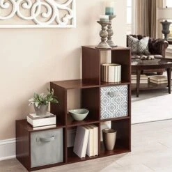 ClosetMaid 3 Tier Free Standing Wooden Cubical Organizer With 6 Cubes Slotted Design For Added House Storage, Dark Cherry (2 Pack) -Baxton Studio Store GUEST 02efd4c1 660d 4965 a7df db987d271278