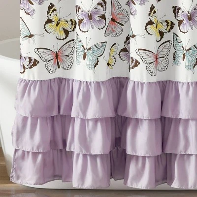 Kids' Flutter Butterfly Shower Curtain - Lush Décor 5 Kids' Flutter Butterfly Shower Curtain - Lush Décor - Image 3