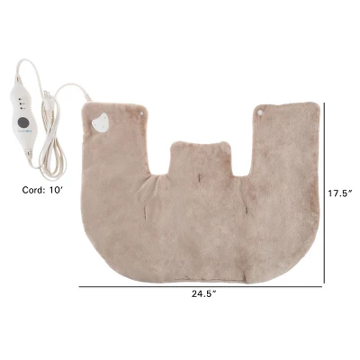 Electric Neck/Shoulder Warmer-Heating Pad With 3 Settings, Auto Shut Off, Front Clasp And Long Detachable Cord By Fleming Supply (Tan) 3 Electric Neck/Shoulder Warmer-Heating Pad With 3 Settings, Auto Shut Off, Front Clasp And Long Detachable Cord By Fleming Supply (Tan)