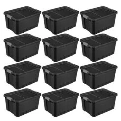Sterilite Storage System Solution With 19 Gallon Heavy Duty Stackable Storage Box Container Totes With Grey Latching Lid For Home Organization -Baxton Studio Store GUEST 04317cc7 be6a 44e7 949f e4cb556f81c9