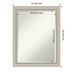 Amanti Art Romano Silver Narrow Petite Bevel Wood Bathroom Wall Mirror 27.75 X 21.75 In. 12 Amanti Art Romano Silver Narrow Petite Bevel Wood Bathroom Wall Mirror 27.75 X 21.75 In. -Baxton Studio Store GUEST 04bc192f b581 4c44 ae80 ea0d00143630