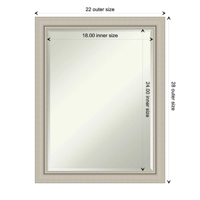 Amanti Art Romano Silver Narrow Petite Bevel Wood Bathroom Wall Mirror 27.75 X 21.75 In. 5 Amanti Art Romano Silver Narrow Petite Bevel Wood Bathroom Wall Mirror 27.75 X 21.75 In. - Image 3