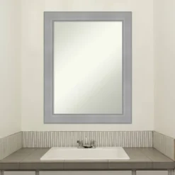 22" X 28" Non-Beveled Vista Brushed Nickel Bathroom Wall Mirror - Amanti Art 17 22" X 28" Non-Beveled Vista Brushed Nickel Bathroom Wall Mirror - Amanti Art -Baxton Studio Store GUEST 04e0167d c9b2 485f 86dc 0b3c0d694690