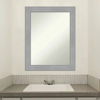 22" X 28" Non-Beveled Vista Brushed Nickel Bathroom Wall Mirror - Amanti Art 10 22" X 28" Non-Beveled Vista Brushed Nickel Bathroom Wall Mirror - Amanti Art - Image 8