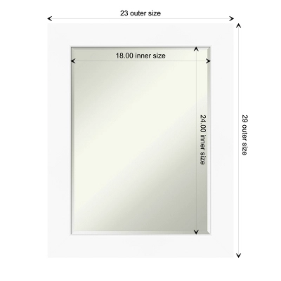 Amanti Art Cabinet White Petite Bevel Bathroom Wall Mirror 29.5 X 23.5 In. 5 Amanti Art Cabinet White Petite Bevel Bathroom Wall Mirror 29.5 X 23.5 In. - Image 3