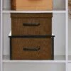 Household Essentials Stacking Storage Boxes With Laminate Top Black Oak -Baxton Studio Store GUEST 06a332d4 ef49 4cab 9ed5 6f22ba56d6e9