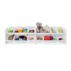 UNiPLAY Toy Organizer With Removable Storage Bins, Multi-Bin Organizer For Books, Building Blocks, School Materials, Toys With Baseplate Board Frame -Baxton Studio Store GUEST 071690a2 dab6 48fb 9374 16cf0f2d3a97