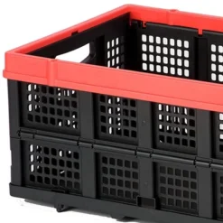 Magna Cart Tote 22" X 16" X 11" Lightweight Collapsible And Stackable Plastic Storage Crate For Home Offices And Garages, Black & Red 8 Magna Cart Tote 22" X 16" X 11" Lightweight Collapsible And Stackable Plastic Storage Crate For Home Offices And Garages, Black & Red -Baxton Studio Store GUEST 084d8cff 3c53 4bf8 a73f 69d8f89f6207