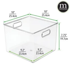MDesign Plastic Bathroom Storage Container Bin Box With Handles, 4 Pack, Clear -Baxton Studio Store GUEST 099e28e6 cbb9 4eb7 9cb4 a2f3904d21d9