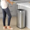 ITouchless Open Top Trash Can With Dual AbsorbX Odor Filters 16 Gallon Elliptical Silver Stainless Steel -Baxton Studio Store GUEST 0a9e524e 815f 4c64 9b93 b75599a52312