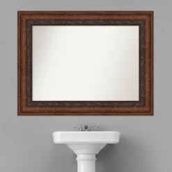 48" X 37" Non-Beveled Decorative Bathroom Wall Mirror Bronze - Amanti Art -Baxton Studio Store GUEST 0b5e4825 6a0b 4f8d 81ea 0b254071c91e