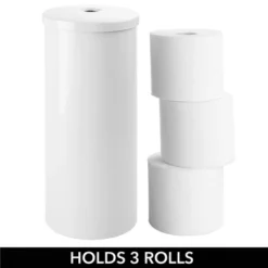 MDesign Toilet Tissue Roll Holder Canister Stand, Stores 3 Rolls, 2 Pack -Baxton Studio Store GUEST 0beb8ff2 3e25 4c7a bd4b e74aefa0a64a