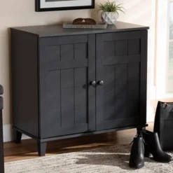 Shelf Wood Shoe Storage Cabinet Glidden Finished Dark Gray - Baxton Studio -Baxton Studio Store GUEST 0d7623e2 05e9 426e 9b48 1bd11daf7509