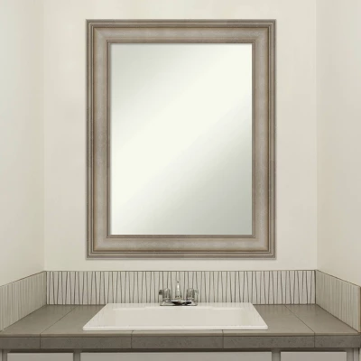 24" X 30" Non-Beveled Mezzanine Antique Narrow Wood Bathroom Wall Mirror Silver - Amanti Art 8 24" X 30" Non-Beveled Mezzanine Antique Narrow Wood Bathroom Wall Mirror Silver - Amanti Art - Image 6