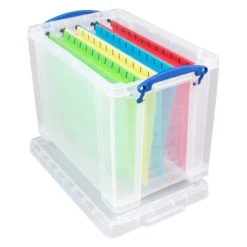 Really Useful Box 19 Liter Plastic Stackable Storage Container W/ Snap Lid & Built-In Clip Lock Handles For Home & Office Organization, Clear (3 Pack) -Baxton Studio Store GUEST 0f743490 577c 4591 9689 50941b766065 1