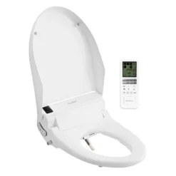 SB-3000 Electric Bidet Toilet Seat With Unlimited Heated Water And LED Night Light For Elongated Toilets White - SmartBidet