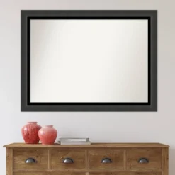 43" X 32" Non-Beveled Tuxedo Black Bathroom Wall Mirror - Amanti Art -Baxton Studio Store GUEST 0fbff190 8a99 4ba0 bfb7 3f96ef874a85