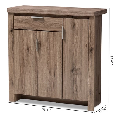 Laverne Modern And Contemporary Oak Finished Shoe Cabinet Brown - Baxton Studio 11 Laverne Modern And Contemporary Oak Finished Shoe Cabinet Brown - Baxton Studio - Image 9