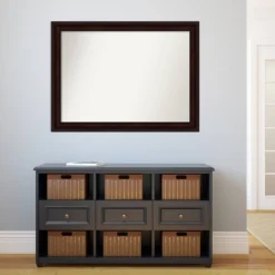 43" X 32" Non-Beveled Bathroom Wall Mirror Coffee Bean Brown - Amanti Art -Baxton Studio Store GUEST 10c6f91a 2956 461a 9729 1eb0353779b7