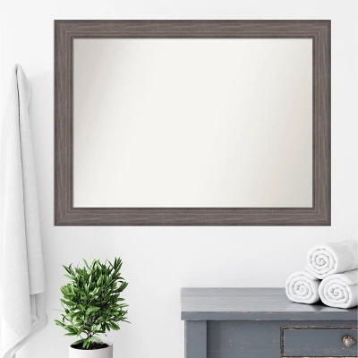 43" X 32" Non-Beveled Country Barn Wood Bathroom Wall Mirror Brown - Amanti Art 8 43" X 32" Non-Beveled Country Barn Wood Bathroom Wall Mirror Brown - Amanti Art - Image 6