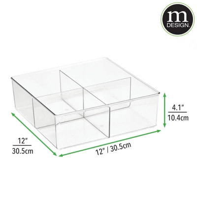 MDesign Plastic Divided Closet Storage Bin - Clear 6 MDesign Plastic Divided Closet Storage Bin - Clear - Image 4