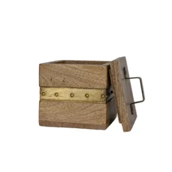 Trinket Box With Lid Wood & Brass Metal Handle By Foreside Home & Garden -Baxton Studio Store GUEST 12e040ad e27e 4d85 880a f83140607e0e