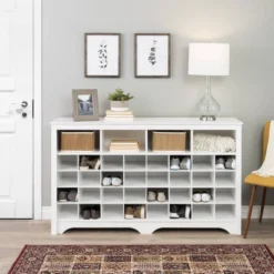 60" Entryway Shoe Cubby Console - Prepac 15 60" Entryway Shoe Cubby Console - Prepac -Baxton Studio Store GUEST 1449e606 2814 44a2 ab2f 1b91190dfad5