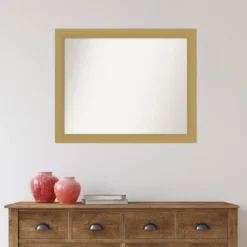 32" X 26" Non-Beveled Grace Brushed Bathroom Wall Mirror Gold - Amanti Art 14 32" X 26" Non-Beveled Grace Brushed Bathroom Wall Mirror Gold - Amanti Art -Baxton Studio Store GUEST 14a633cc 2841 4257 a96d 64bd7b850fb8