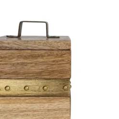 Trinket Box With Lid Wood & Brass Metal Handle By Foreside Home & Garden -Baxton Studio Store GUEST 14e4789d 2260 45d2 8012 21c1b7c07948