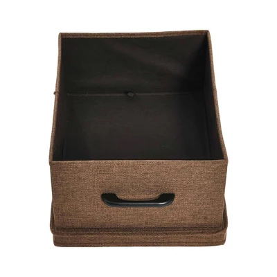 Household Essentials Stacking Storage Boxes With Laminate Top Black Oak 5 Household Essentials Stacking Storage Boxes With Laminate Top Black Oak - Image 3
