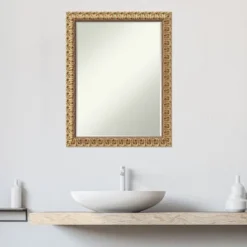 Amanti Art Florentine Gold Petite Bevel Wood Bathroom Wall Mirror 27.5 X 21.5 In. 17 Amanti Art Florentine Gold Petite Bevel Wood Bathroom Wall Mirror 27.5 X 21.5 In. -Baxton Studio Store GUEST 162ef6f7 f172 40d7 b038 44d2e4e76a34