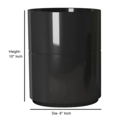 Bathroom Wastebasket Shiny Black - Nu Steel