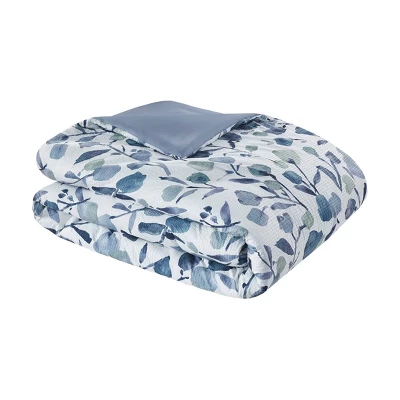 Ramona Seersucker Tulip Print Comforter Bedding Set White 3 Ramona Seersucker Tulip Print Comforter Bedding Set White