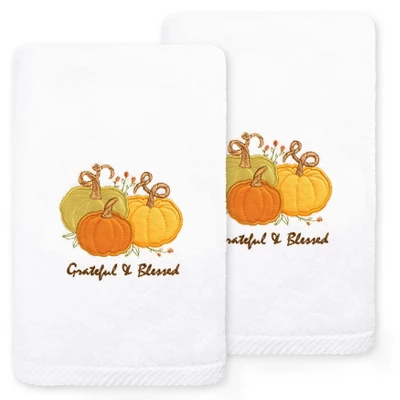 2pc 'Grateful & Blessed' Hand Towel Set White - Linum Home Textiles 5 2pc 'Grateful & Blessed' Hand Towel Set White - Linum Home Textiles - Image 3