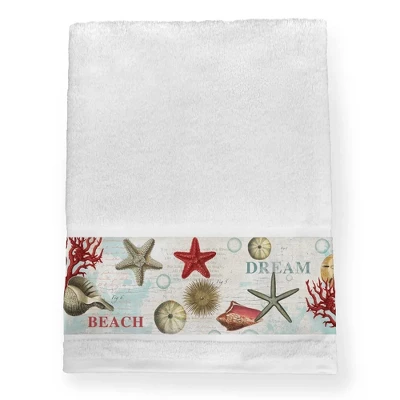 Laural Home Dream Beach Shells 27"W X 51"L Bath Towel 3 Laural Home Dream Beach Shells 27"W X 51"L Bath Towel