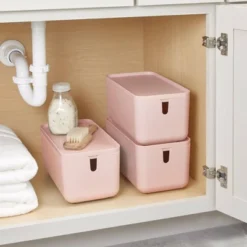Cade Lidded Storage Bin Blush - IDESIGN 10 Cade Lidded Storage Bin Blush - IDESIGN -Baxton Studio Store GUEST 18366a86 9f1f 4611 939b aa5c2822b048