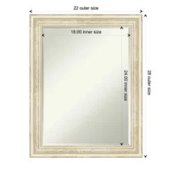 Amanti Art Country White Wash Petite Bevel Wood Bathroom Wall Mirror 28.5 X 22.5 In. -Baxton Studio Store GUEST 18e3125d 05b1 47ff aa47 51e63745849c