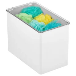 MDesign Storage Bin With Lid For Bathroom, Vanity, 4 Pack -Baxton Studio Store GUEST 195c22ce 41c2 43cf 9cf5 d7c7c9969381
