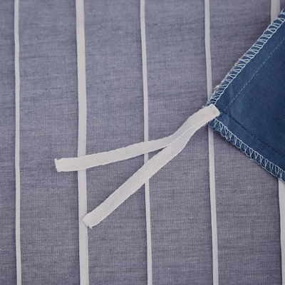 Bryce Full/Queen 5pc Cotton Rich Chambray Duvet Cover Set Indigo 6 Bryce Full/Queen 5pc Cotton Rich Chambray Duvet Cover Set Indigo - Image 4