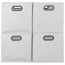 Niche Cubo 4pk Foldable Fabric Storage Bin With Label Holder White -Baxton Studio Store GUEST 19d3c613 7bfe 4932 87b5 78b249356a23