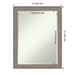 Amanti Art Greywash Petite Bevel Wood Bathroom Wall Mirror 27.5 X 21.5 In. -Baxton Studio Store GUEST 1a31e5bb a206 4690 a220 20fad6da9419
